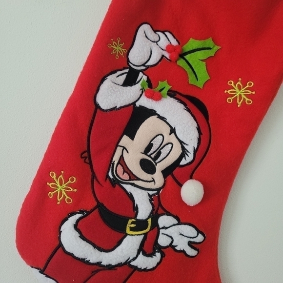 Disney© Santa Mickey Mouse Stocking With Plush Cuff for Christmas - Picture 3 of 7